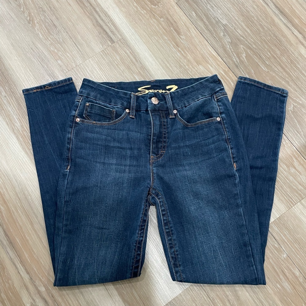 Seven7 Women's Dark Blue Skinny Jeans